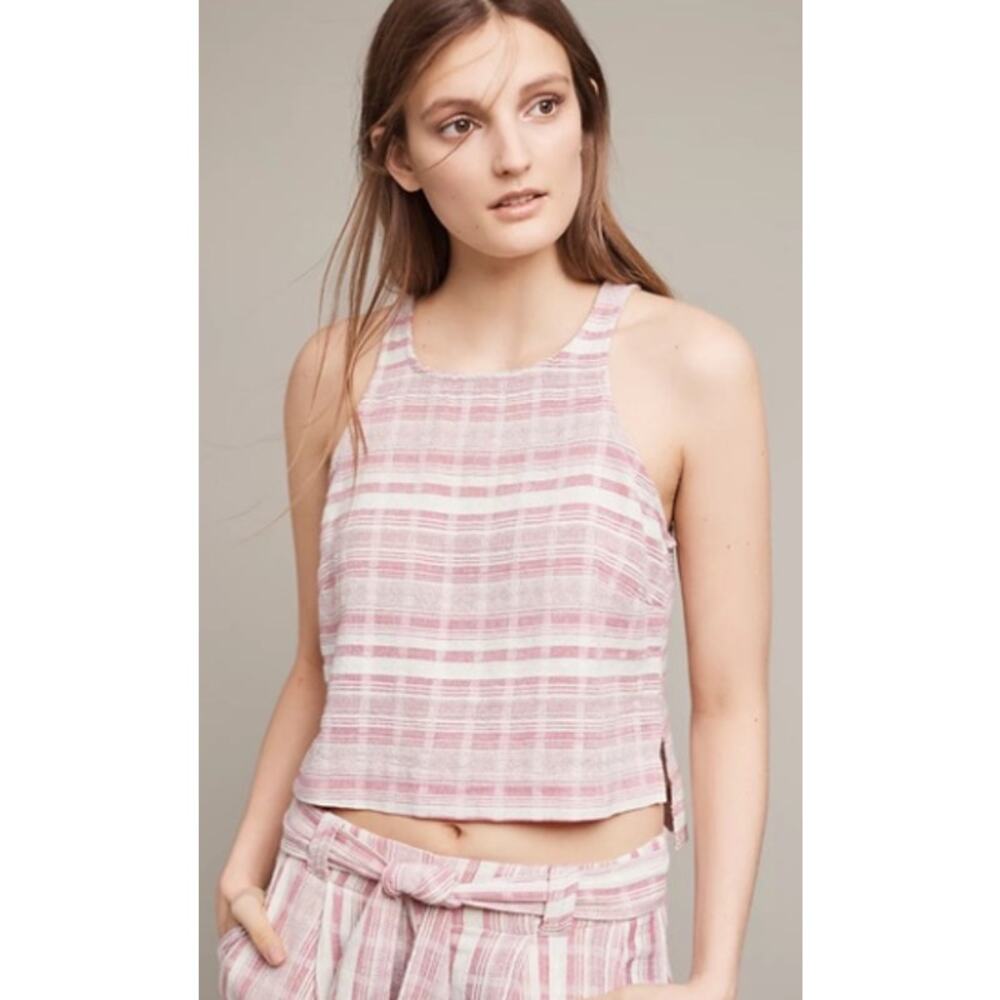 Saturday Sunday Anthropologie Aita Striped Cropped Tank Top